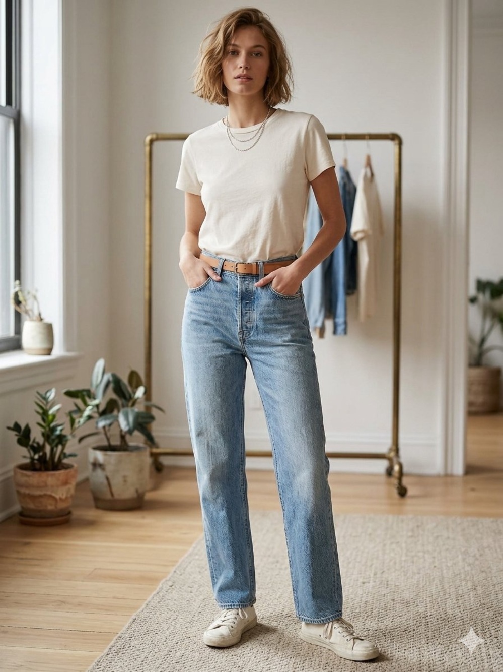 Levi's Women's Ribcage High Rise Light Blue Denim Jeans